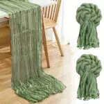 Auniq 2 Stück Seihtuch-Tischläufer 90x400cm Rustikaler Gaze-Stoff Boho-oder rustikale Tischdekoration Käsetuch Tischläufer Hochzeit Romantische Hochzeit Läufer Tischdecke für Hochzeit
