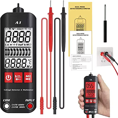 Auveach Digital Multimeter Autorange mit Messleitungen Dual Range Spannungsprüfer Widerstand Messgerät mit LCD Anzeige für AC/DC Spannung
