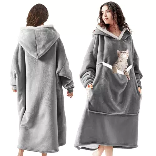 auvstar Hoodie Damen Oversize, Decken Pullover Blanket Hoodie