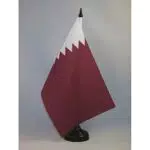 AZ FLAG TISCHFLAGGE KATAR 21x14cm - Staat KATAR TISCHFAHNE 14 x 21 cm - flaggen