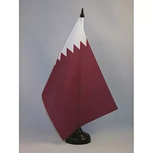AZ FLAG TISCHFLAGGE KATAR 21x14cm - Staat KATAR TISCHFAHNE 14 x 21 cm - flaggen