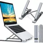 Babacom Laptop Ständer, 9-Stufe Aluminium, Tragbar Höhenverstellbarer Belüfteter Notebook Ständer Kompatibel mit MacBook Pro Air