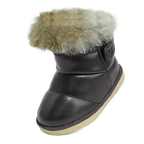 Baby Mädchen Schneestiefel Warme Weiche Winterschuhe Stiefel Winterstiefel mit Baumwolle Gefüttert Leder für Kinder Girls