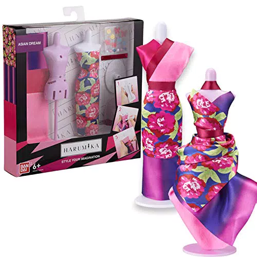 Bandai Harumika Designer-Set Deluxe Thema Asian Dream Bastelset Kreiere ohne Nadel und Faden Deine eigene Mode 40434