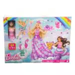 Barbie Dreamtopia Märchen-Adventskalender mit Puppe und 24 Überraschungen wie Haustieren