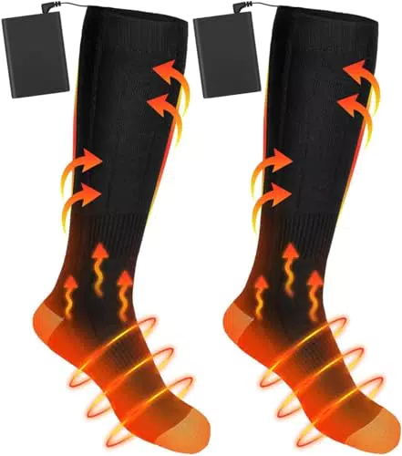 Beheizbare Socken, 4000mAh Beheizte Socken Herren Damen Wiederaufladbare Batterien Elektrische Warme Socken Fußwärmer