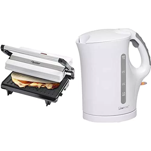 Bestron Kontaktgrill mit Auffangschale, Sandwichmaker mit Cool-Touch-Handgriff