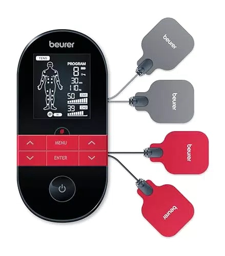 Beurer EM 59 Heat digitales TENS / EMS Gerät, 4-in-1 Reizstromgerät zur Schmerztherapie