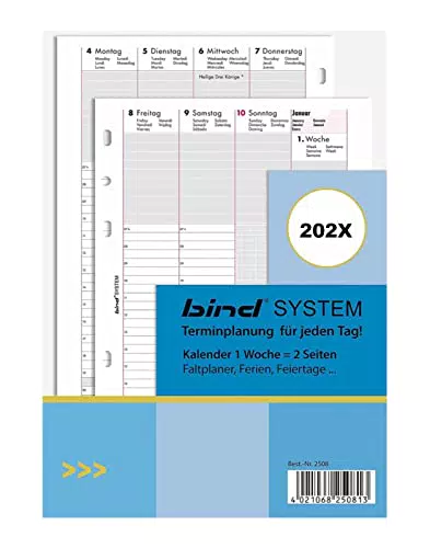 BIND B250823 Kalendereinlage für Wochenkalender A5