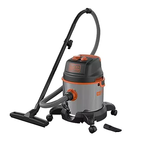 BLACK+DECKER Nass und Trockensauger BXVC20XTE mit Integrierte Steckdose für Elektrowerkzeug