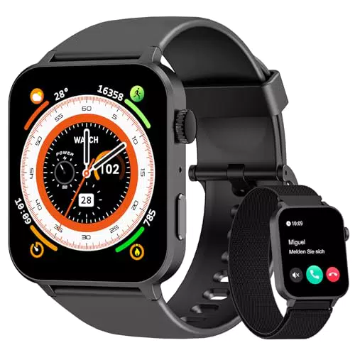 Blackview Smartwatch Herren Damen, 1, 85'' Fitnessuhr mit Tätigen und Annehmen von Anrufen