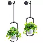 Bomclap Hängeblumentopf, 2 Stück Hängende Blumentopf für Innen- und Außenpflanzen mit Haken aus Metall & Melamin Blumentopf