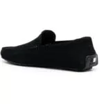 BOSS Herren Noel Mocc Mokassins aus Veloursleder mit Logo-Details Dunkelblau 43 Größe 43