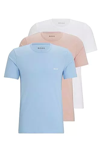 BOSS Herren TShirtRN 3P Classic Dreier-Pack T-Shirts mit Logo-Stickerei Gemustert