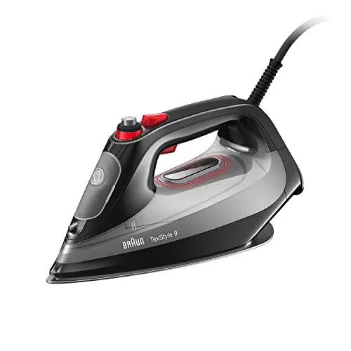 Braun TexStyle 9 Dampfbügeleisen SI 9281BK - Bügeleisen mit Freeglide 3D Bügelsohle