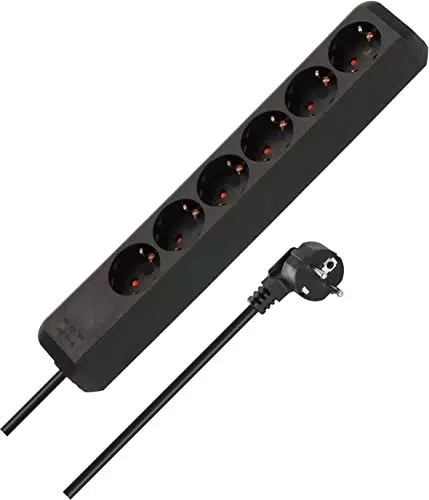 Brennenstuhl Eco-Line, Steckdosenleiste 6-Fach schwarz