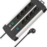 Brennenstuhl Premium-Alu-Line Steckdosenleiste 8-Fach/Mehrfachsteckdose aus hochwertigem Aluminium