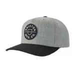 Brixton Herren Crest C MP Snbk Baseballkappe, Grau /schwarz