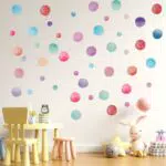 Bunt Tupfen Wandtattoo Kinderzimmer, Wandsticker Kinderzimmer Mädchen