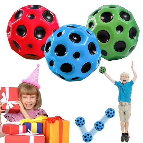 Byhotome Astro Jump Ball, 3Stk 7 cm Hohe Sprünge Gummiball Space Ball