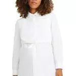 C&A Damen Bluse Umstandsmode Unifarben weiß 48