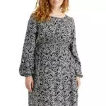 C&A Damen Kleid Umstandsmode Rundhalsausschnitt unter dem Knie Empire Kleider schwarz 42