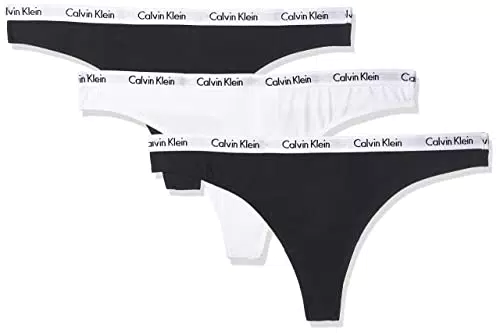 Calvin Klein Damen 3er Pack Strings Tanga, Mehrfarbig