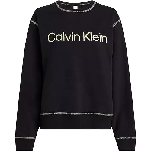 Calvin Klein Damen Sweatshirt L/S Baumwolle, Schwarz