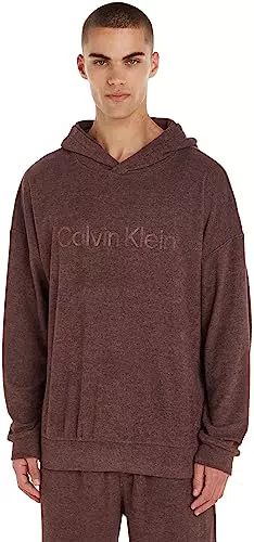 Calvin Klein Herren L/S Hoodie Schwere Sweatshirts, Deep Mahogany