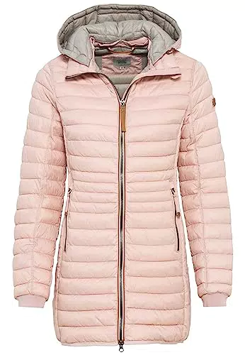 camel active Damen Lange Steppjacke mit abnehmbarer Kapuze Rose womenswear-40