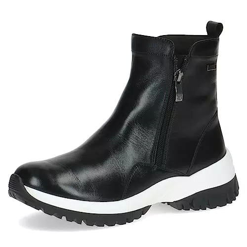 CAPRICE Damen Stiefeletten ohne Absatz Airmotion aus Leder Wasserabweisend Weite G