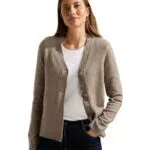 Cecil Damen B253630 Strickjacke, Taupe Melange, XX