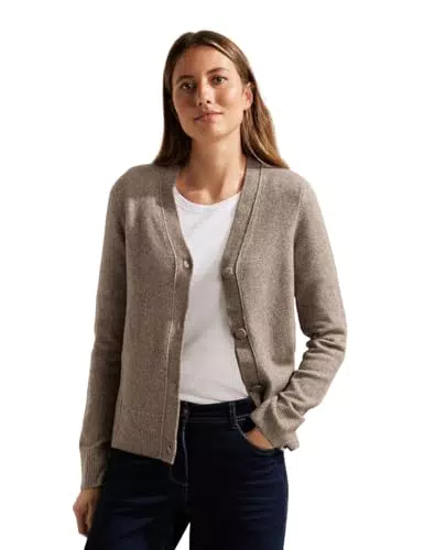 Cecil Damen B253630 Strickjacke, Taupe Melange, XX