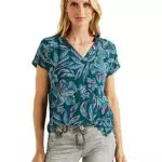Cecil Damen B344158 Blusenshirt Floral Bedruckt, deep Lake Green
