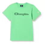 Champion Jungen Legacy Neon Spray-S/S Logo T-Shirt, Grasgrün