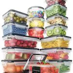 Chef's Path Aufbewahrungsboxen Set - Aufbewahrungsboxen aus Kunststoff mit praktischem Deckel - wasserdichte Kunststoffboxen - BPA-frei - Etiketten und 1 Kreidemarker