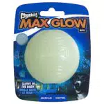 Chuckit Max Glow Ball Medium Phosphoreszierender Ball für Hunde Gummiball weich im Mund verstärkt die Komplizenschaft Größe Medium Durchmesser 6
