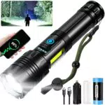 cinlinso Taschenlampe Led 100000 Lumen, Extrem Hell Taschenlampe USB-C Aufladbar Taktische Taschenlampen Mit holster