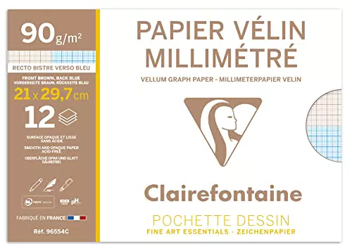Clairefontaine 96554C Millimeterpapier Bogen weiß