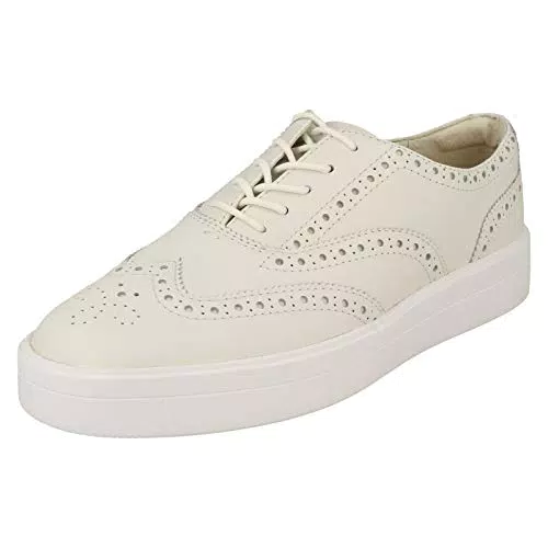 Clarks Damen Hero Brogues, White White Leather White Leather