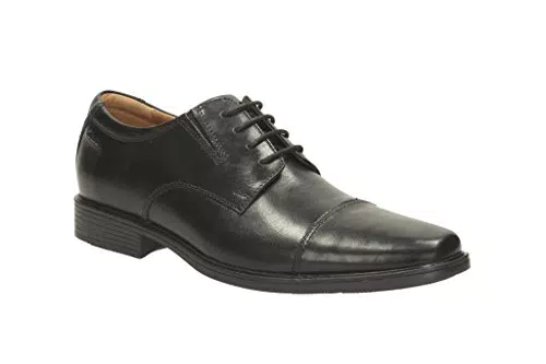 Clarks Herren Tilden Cap Derby Oxford-Schuh, Black Leather