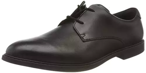 Clarks Jungen Scala Loop Y Derbys, Schwarz Black Leather Black Leather