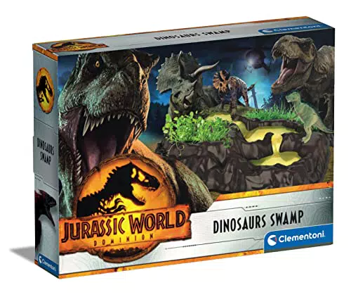 Clementoni 19206 Jurassic World 3 Dino-Landschaft, kreativer Baukasten zum Gestalten einer urzeitlichen Landschaft