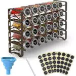 CLTYQ Gewürzregal mit gewürzgläser Stehend Metall Regal hängend Stapelbar gewürzregal schublade Set 80 Etiketten