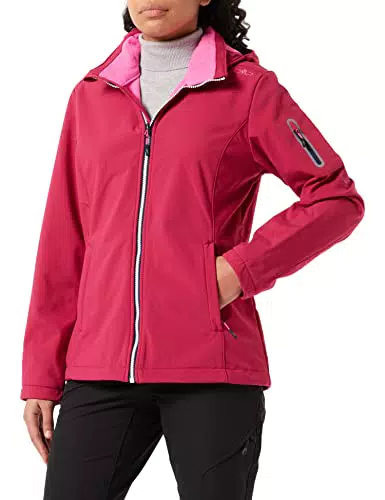 CMP - Damen-Softshelljacke mit abnehmbarer Kapuze, Sangria