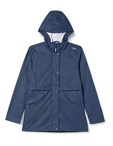 CMP - Kinder-Regenjacke mit fester Kapuze, Schwarz Blau