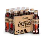 Coca-Cola Zero Sugar Vanilla - prickelndes, koffeinhaltiges Getränk mit originalem Vanillegeschmack - ohne Zucker - in praktischen Einweg Flaschen