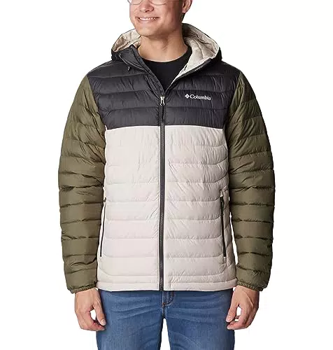 Columbia Men's Powder Lite Hooded Puffer Jacket, Dark Stone