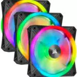 Corsair iCUE QL120 RGB, 120-mm-LED-PWM-Lüfter 3er-Pack mit Lighting Node Core - schwarz