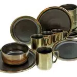 CreaTable, 23592, Serie MODERN INDUSTRIAL, schwarz, Geschirrset